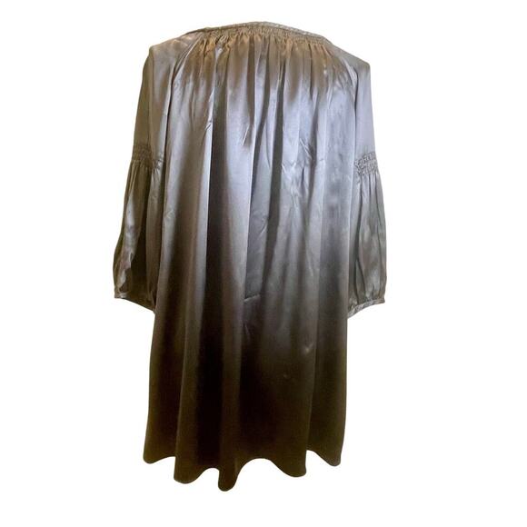 TRULY BY PART TWO TUNIC DRESS SILK GRAY SHINY SZ 6 EMBELLISHED CHIC WHIMSICAL - Picture 14 of 16